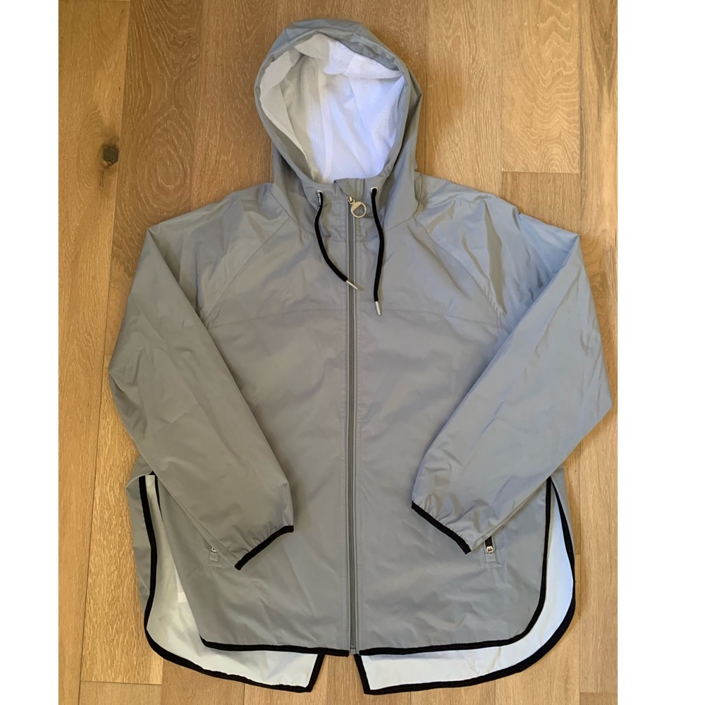 Calvin Klein Performance Hooded Crossback Jacket in Stone